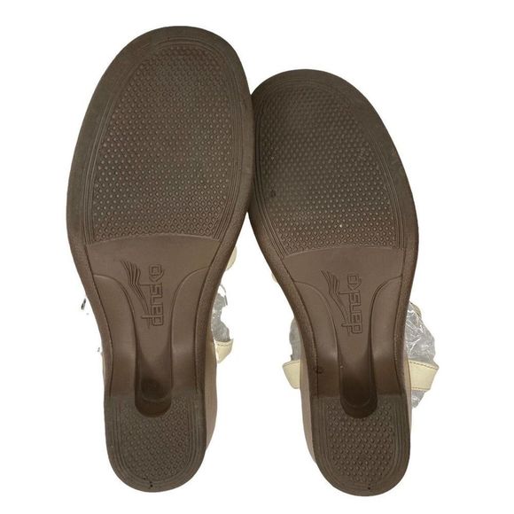 Dansko Arabella Sandals Women's 39 EUR Champagne Satin Heel Clog Shoes 8.5-9 US - Picture 8 of 9